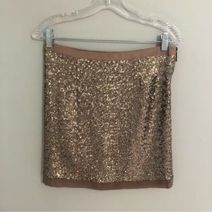 Love 21 Bronze Sequin Mini Skirt, Size Medium
